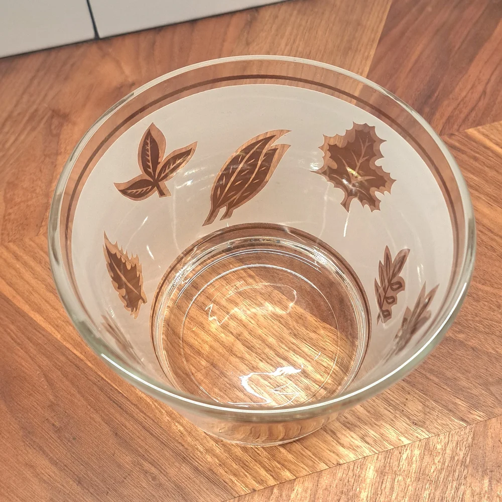 Libbey Brown Leaf Design Glass